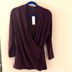 Wine Red Wrap Quarter sleeve NWT